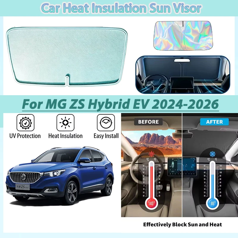 

Sun Visor For MG ZS Hybrid EV 2024 2025 2026 Luxury Accessories Car Front Sunshade Windshield Window Heat Insulation Protection