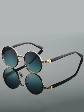 GM LUMIAS Vintage Round Sunglasses 2025 Fashion Classic Gradient Outdoor Shades Trendy Luxury Brand Design Metal Rim Sun Glasses