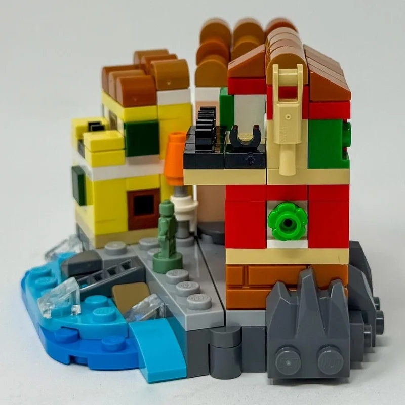 

MOC-239780 Town Small Street Scene Building Blocks Small Particle Mini Italian Riviera Blocks Educational Children's Toys 197P