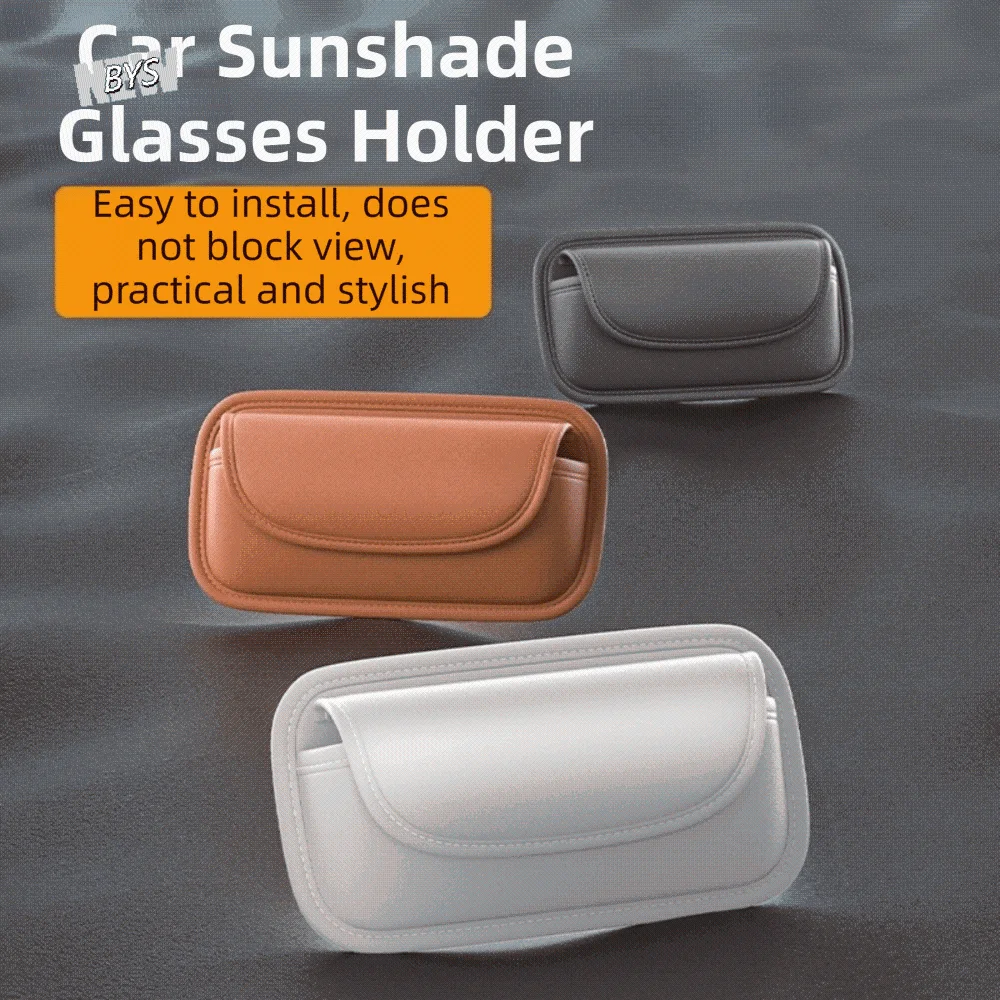 

Wear-Resistant Car Glasses Case with Hook And Loop PU Leather Scratch-Free Eyewear Protection Box Premium Stable
