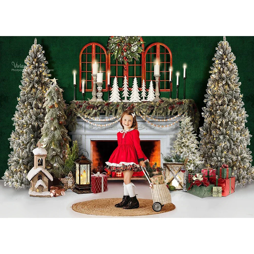 الموقد عيد الميلاد خلفية الاطفال صورة الجدار الأخضر نافذة خشبية ديكور الأشجار التصوير لعب الطفل الطفل استوديو الصور الدعائم