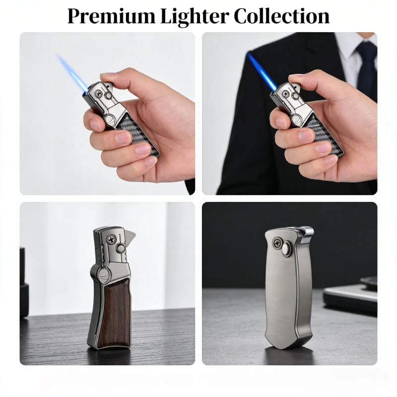 Outdoor Camping Metal Lighter - Creative Refillable Design, Compact & Durable for On-the-Go Adventures，Cigarette accessories