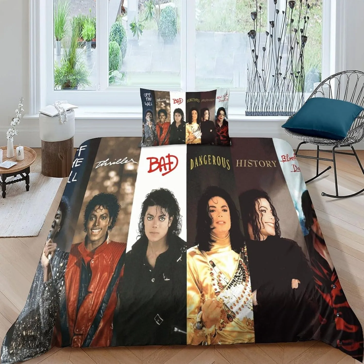 Michael Jackson Duvet Cover Pillowcase Bedding Set Adult Boy Girl Bedroom Decoration Children Gift Single Double Size