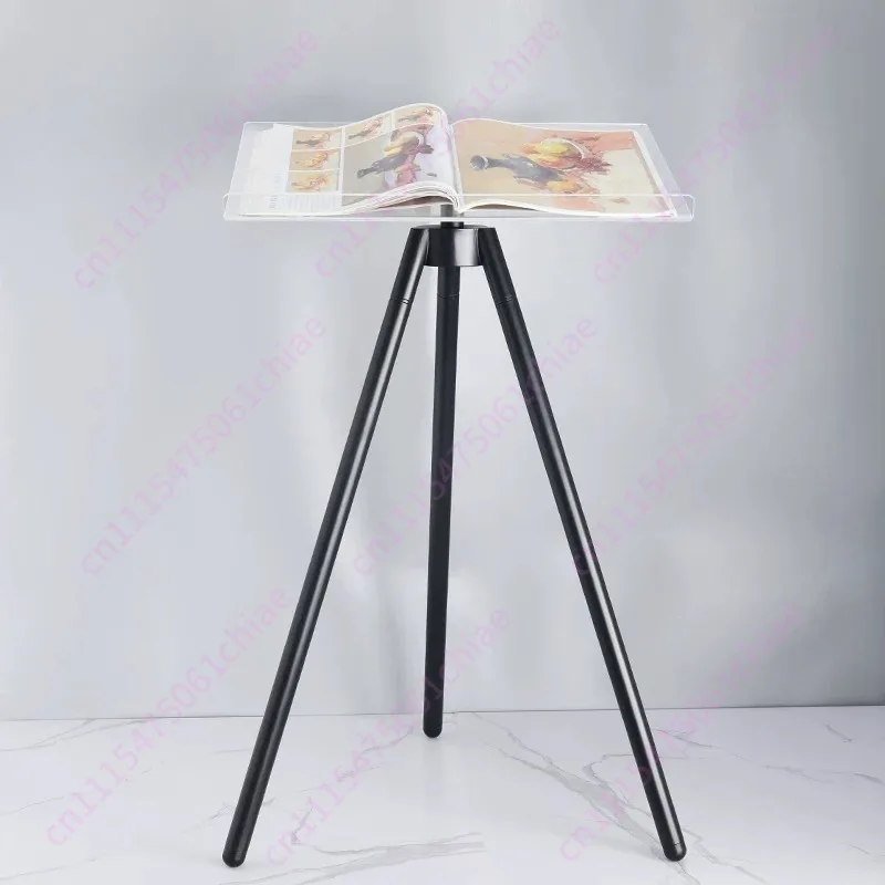 Magazine Flip Rack Ornament Metal Acrylic Floor Tripod Book Exhibition Album Album Display Reading Rack