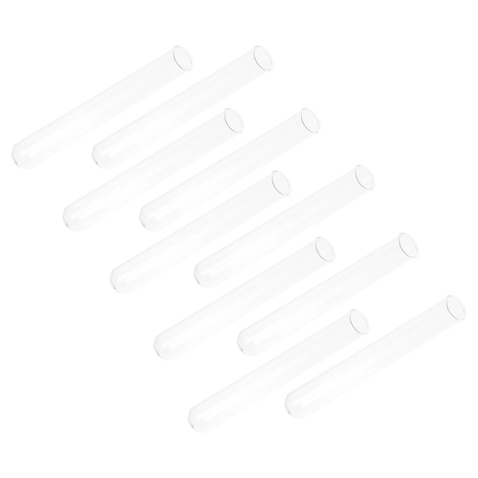 10Pcs Clear Glass Test Tubes Rolled Rim Laboratory Experiment Sample Storage Containers