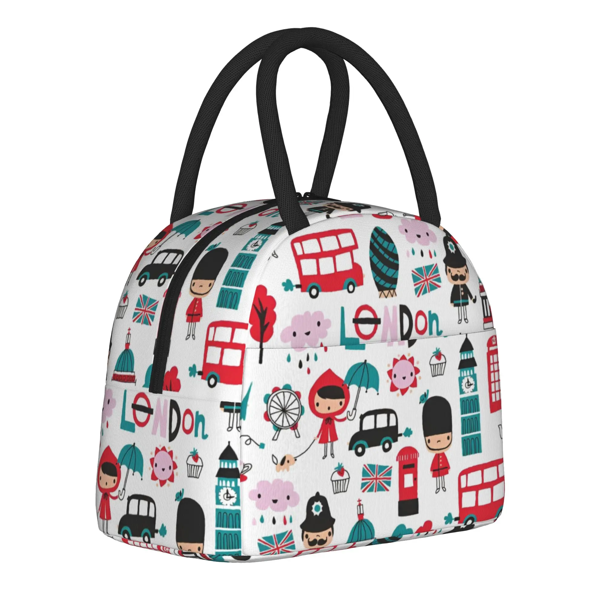 Enchanted London Landmarks Insulated Lunch Bag Leakproof  Lunch Container Thermal Bag Tote Lunch Box Work  Picnic Food Handbags