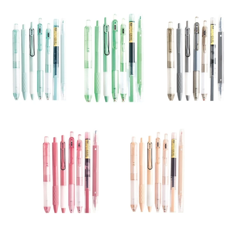 

7x 0.5mm Retractable Neutral Pen Quick-Drying Gel Pen School and Office Supplies