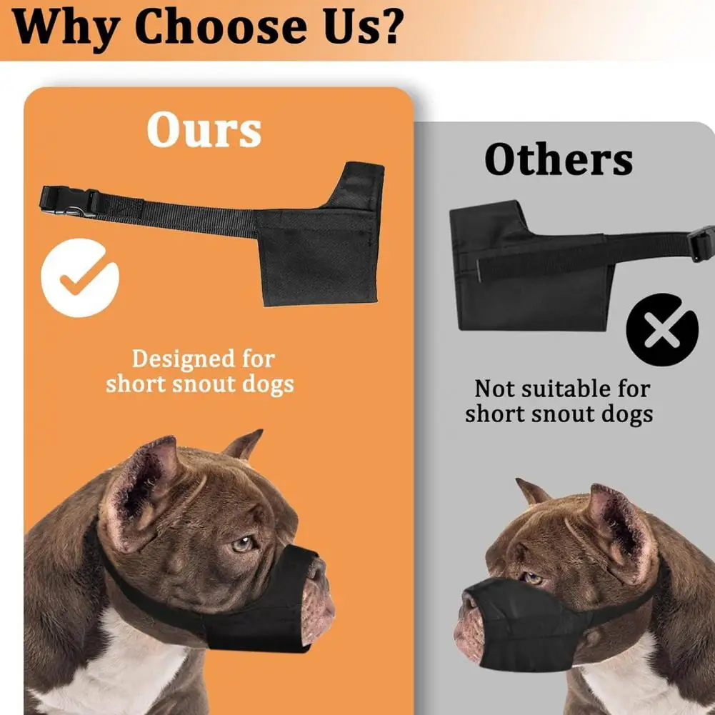 Breed Dog Muzzle Dog Muzzle Breathable Mesh Soft Nylon Mesh Dog Muzzle for Medium Short Snout Dogs Anti-slip Strap for American