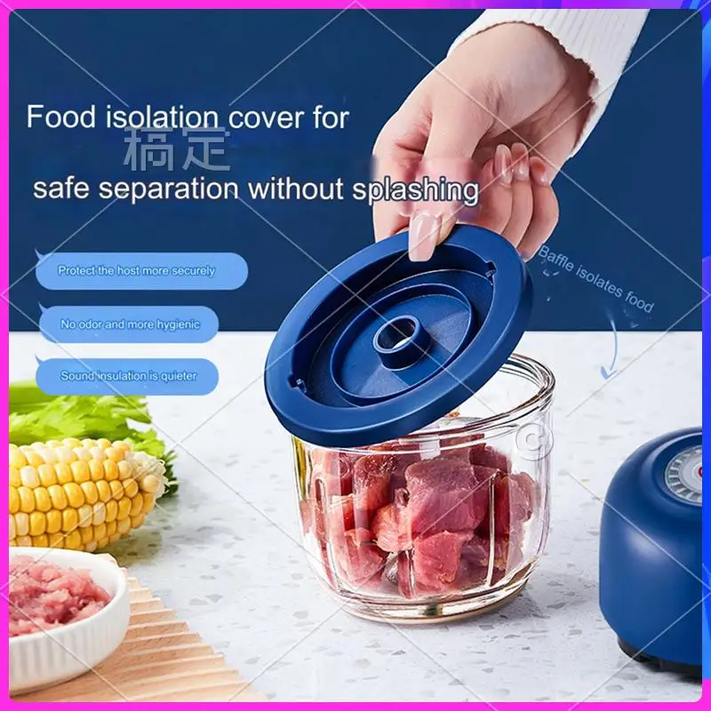 

NEW-Garlic Chopper Portable Food Processor, Mini Food Chopper Onion Chopper, Cordless Meat Grinder With USB Charging