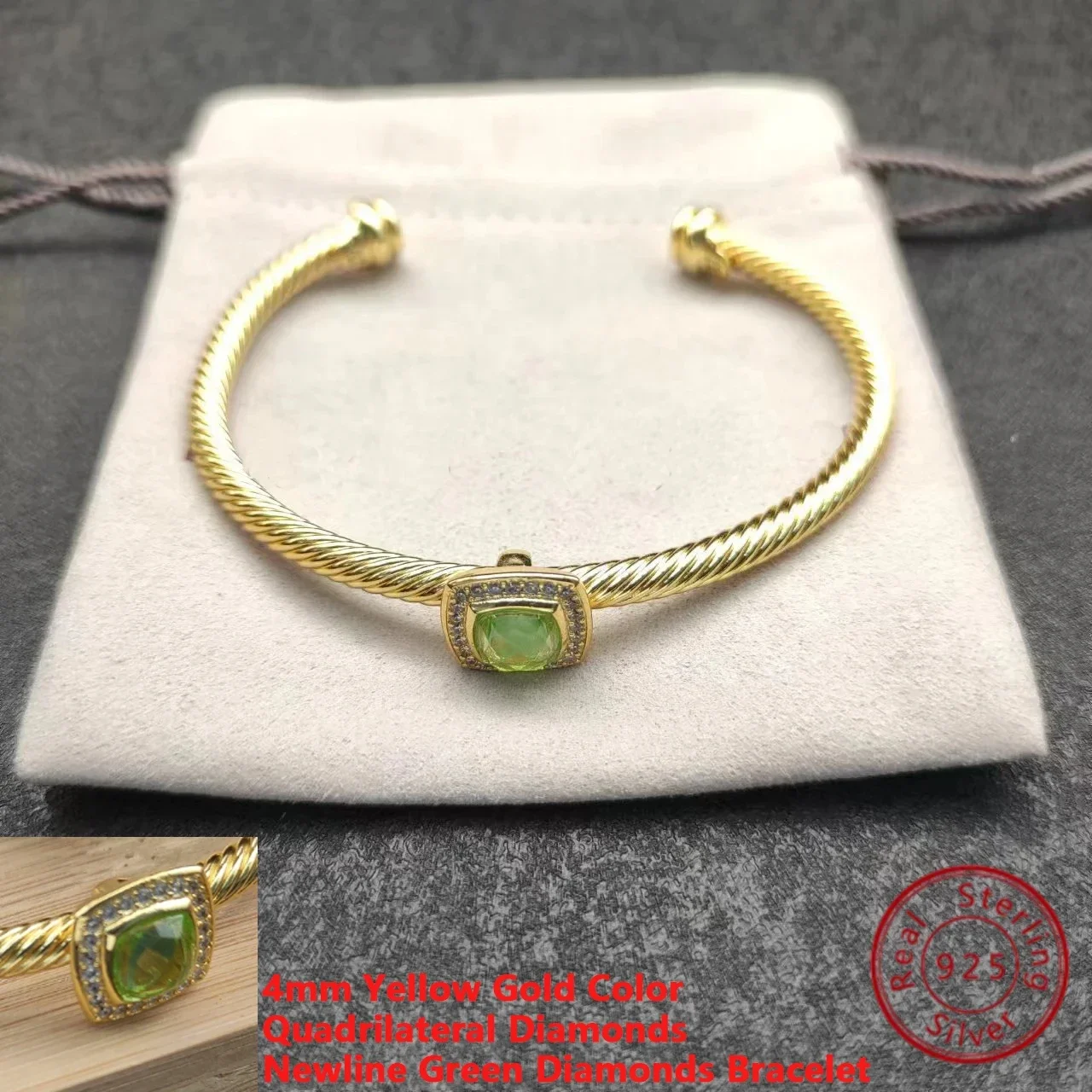 High Quality Fashion Classic 925 Silver Dy Gem Necklace Bracelet Everyday Wear