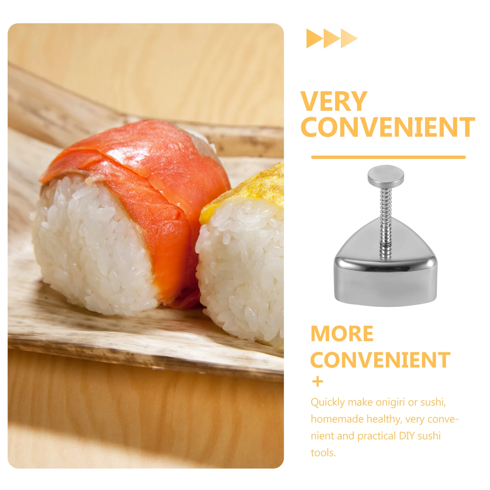 

Stainless Steel Onigiri Mold Maker Triple Sushi Molder Rice Ball Tool Kimbap Kitchen Gadgets Baking Pan DIY Supplies