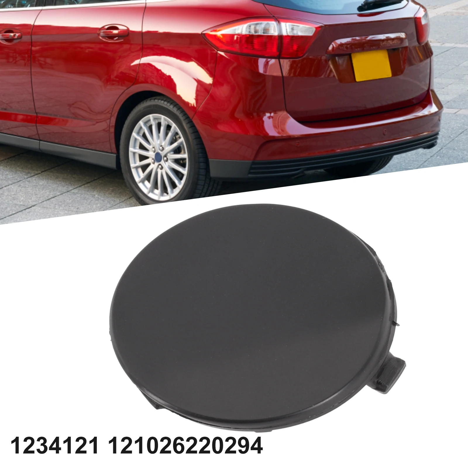 لفورد C-MAX المصد الخلفي سحب غطاء العين الوفير سحب غطاء العين اللون أسود سهلة الاستخدام غير تشوه خفيفة الوزن ABS المواد