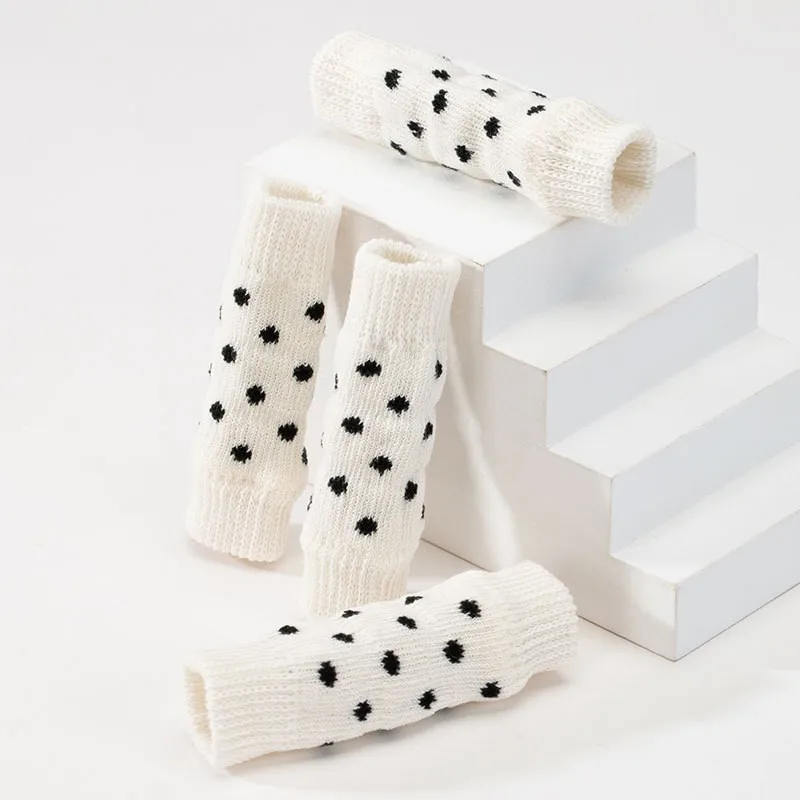 4  Pcs Anti-Slip Pet Socks Cat& Dog Cute Stylish Winter Autumn Socks Provide  Traction Preventing Wear Tear Damage From Licking.