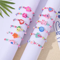 12Pcs/Pack Color Bracelet Cartoon Children Wooden Beads for Girl Birthday Party Favors Baby Shower Guest Gifts Pinata Fillers