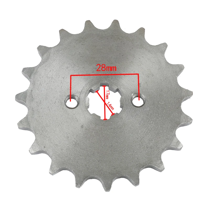 Front Engine Sprocket 428 Chain 17/20mm 10t 11T 12t 13T 14T 15t 16t 17T 18t 19T Teeth, For 50cc to 125cc Off-road Bicycle ATV