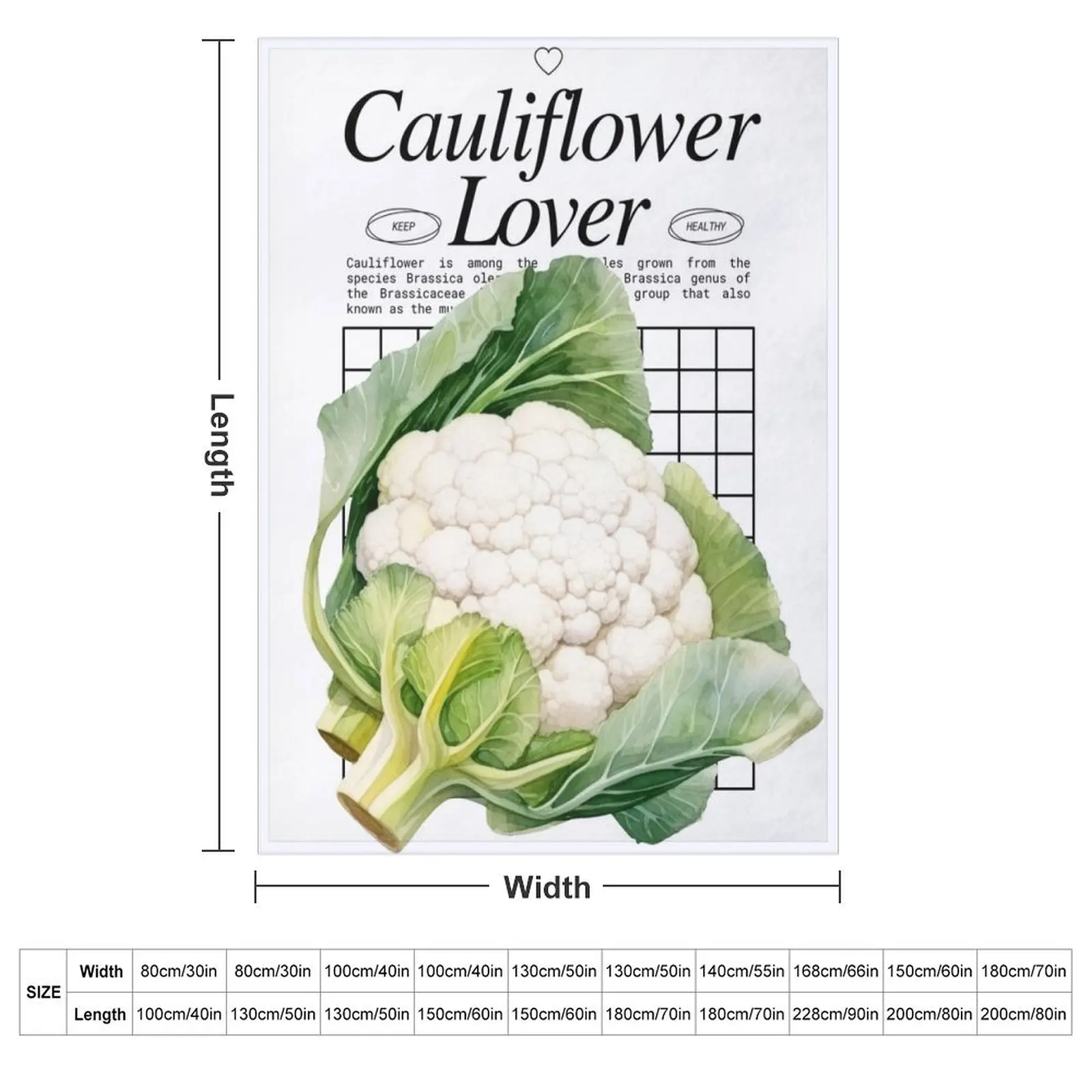 Cauliflower Lover - Veggies Power Throw Blanket Winter beds bed plaid Beach Blankets