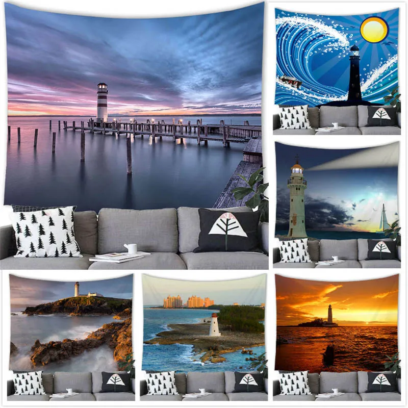 

Lighthouse Tapestry Wall Hanging Lighthouse Decor Tapestry Wall Hanging Lighthouse Home Room Decoration Background Wall Decor