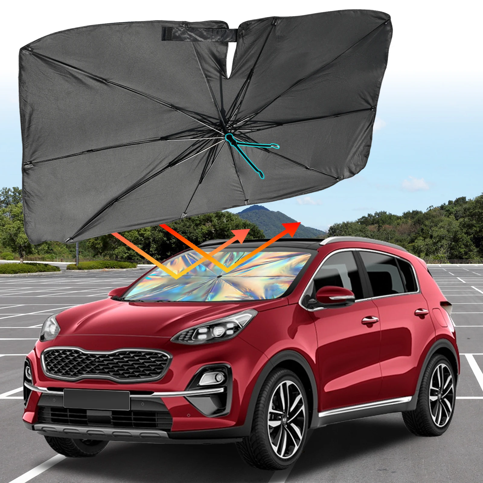 Car Windshield Sunshade Auto Windscreen Sun Shade Umbrella Universal Parasol Front Cover UV Ray Heat Sun Glare Block Protector