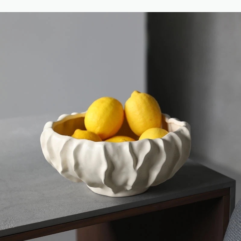

Irregular Ceramic Fruit Tray Living Room Tea Table Candy Tray Snack Tray Abstract Art Desktop Decoration Storage Trays