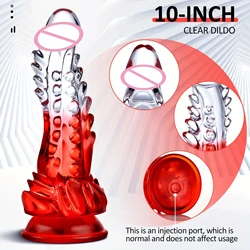 Clear Monster DildosRealistic G-spot huge Dildo with Suction Cup Huge Monster Penis, Big Dildo Adult Sex Toys for Women