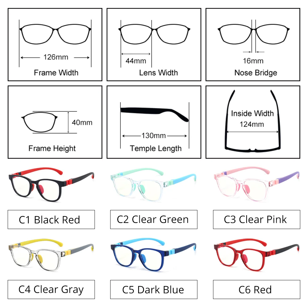 High Quality Kids Blue Light Glasses without Graduation Child Clear Computer Spectacles Zero Prescription Medical Glasses Frames