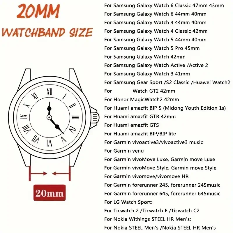 Leather Silicone Strap For Samsung Galaxy Watch Band 7 6 5 4 40mm/44mm Magnetic Bracelet for Watch 6 Classic 43mm 47mm 20mm 22mm