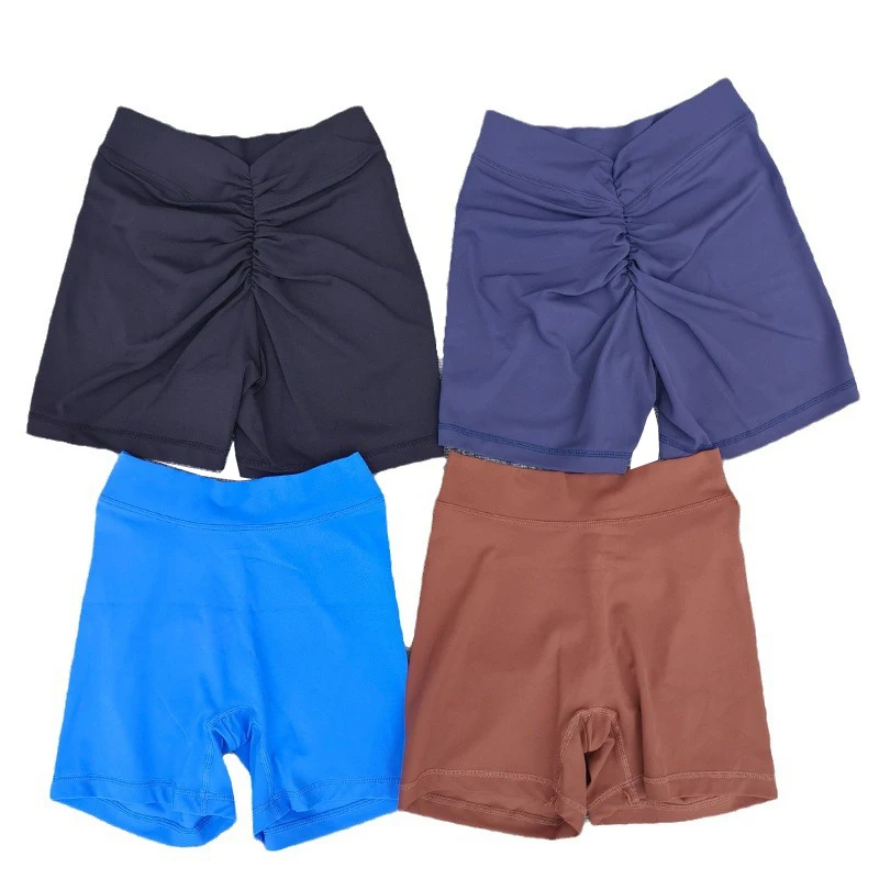 Sexy V-Back Shorts High Waisted Hip Lifting Yoga Shorts Women\'s Nylon Tight Fitting Shorts Training Sports Fitness Pants