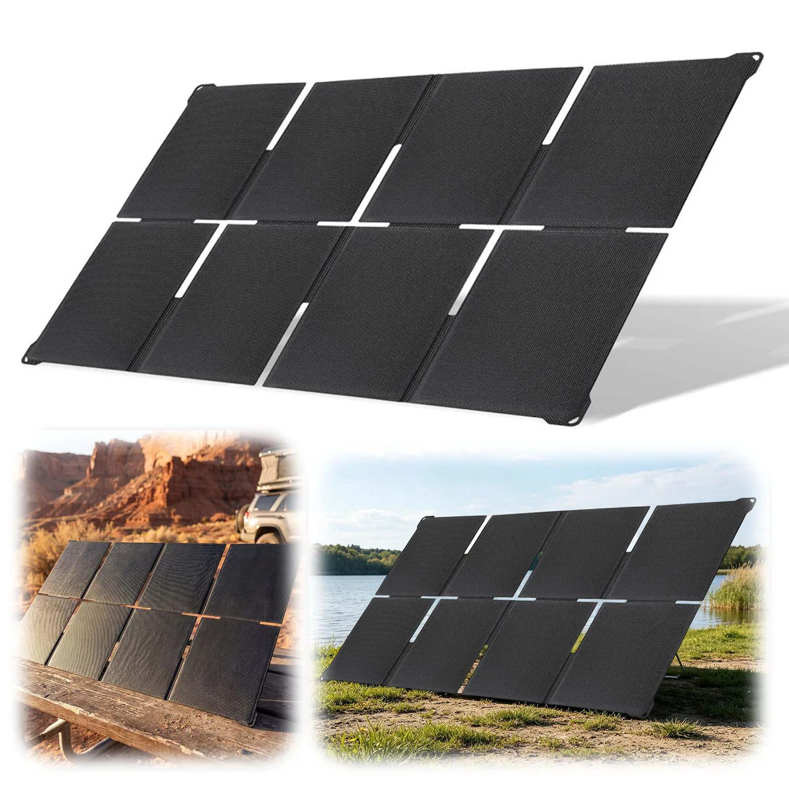 Lightweight Foldable Solar Charger 8Folds Sun-Powered Panels Monocrystalline Silicon Solaring Chargers for Camping Light