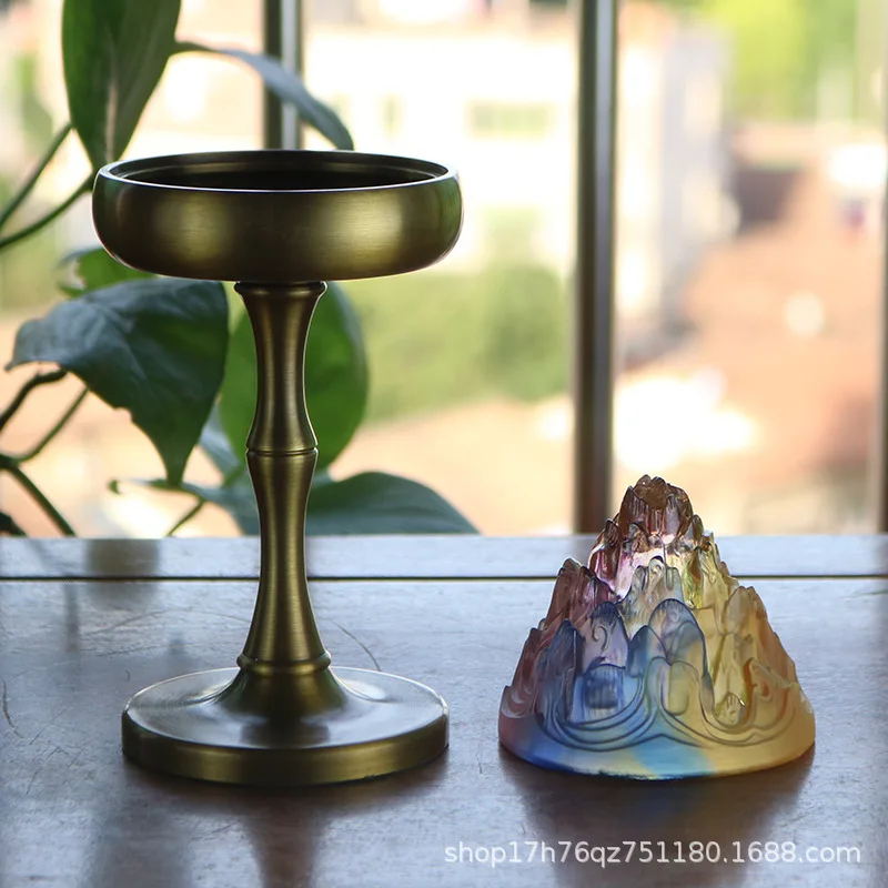 Traditional Glazed High-Legged Boshan Indoor Antique Base Burner Incense Stick Holder Home