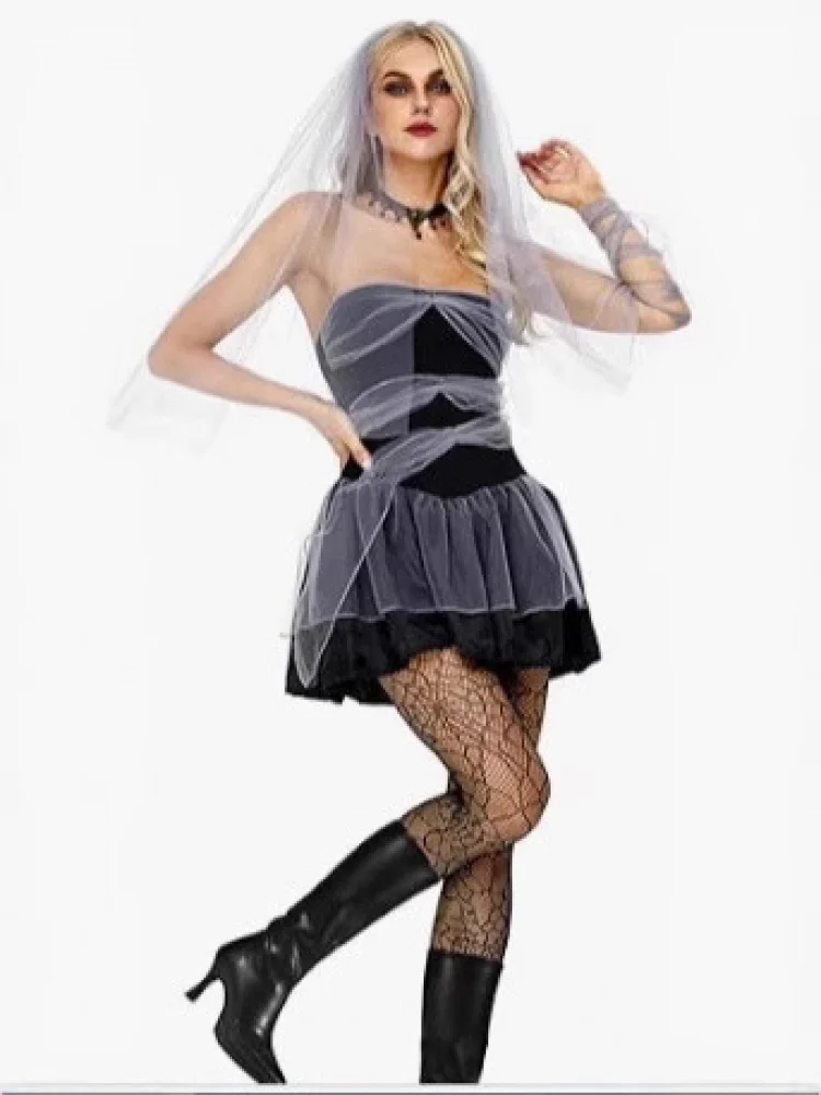 

Halloween Costume Roleplay Bride Devil Zombie Adult Ghost Bloodsucker Ethnicity Women's Traditional Chinese Clothing Stage Co...
