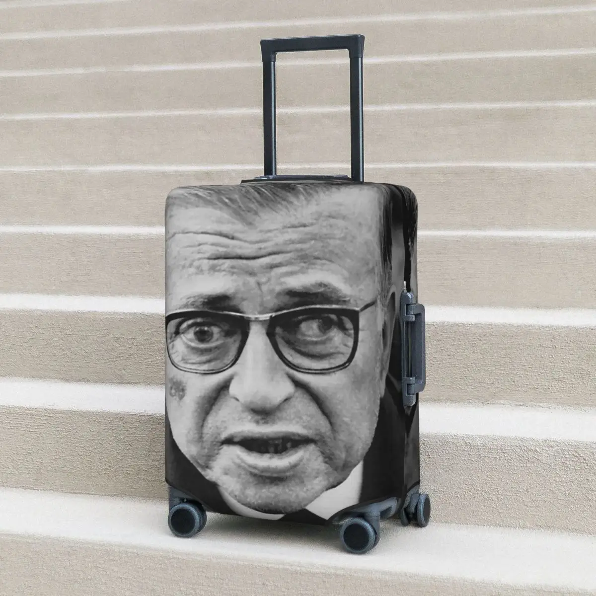 

Jean-Paul Sartre Suitcase Cover Protection Elastic Travel Luggage Protector Covers for 18-32 Inch