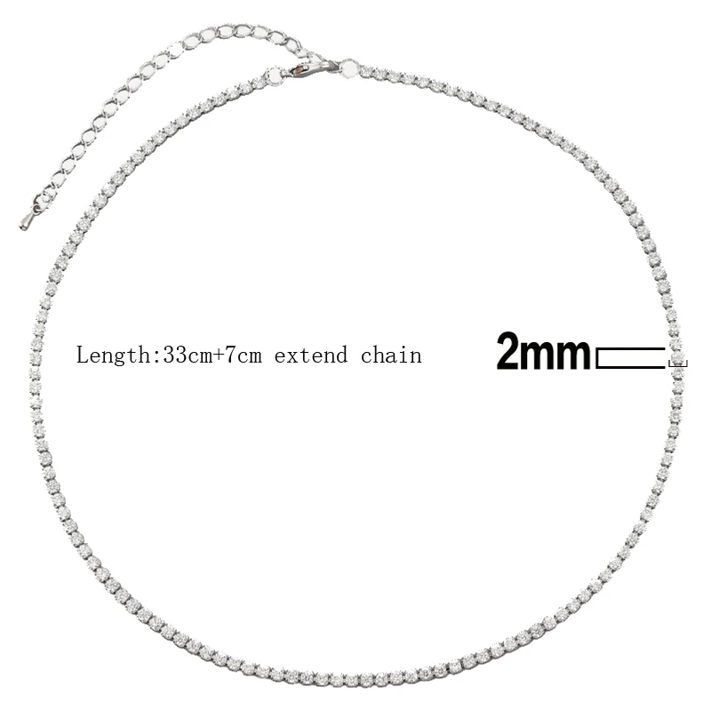 High Quality Charm Gold Color Snake Chain Necklace for Women CZ Tennis Zircon Choker Necklaces Collar Jewelry