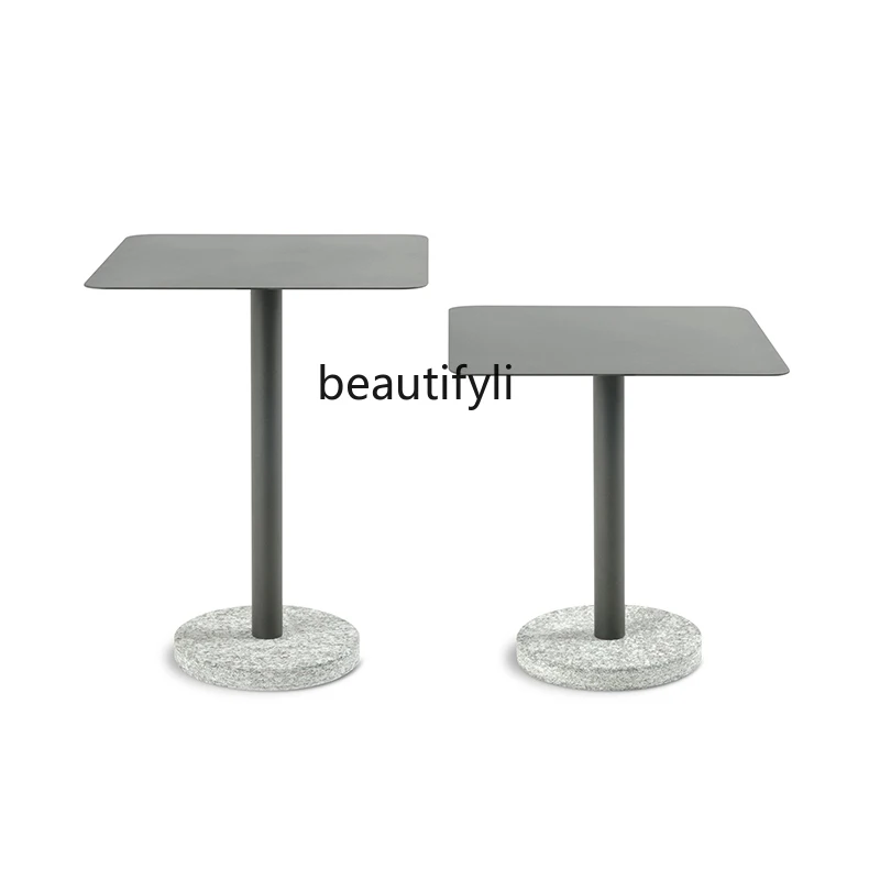 Modern Minimalist Terrazzo Side Table Small round Table Simple Iron Combination Side Table Coffee Small Square Table