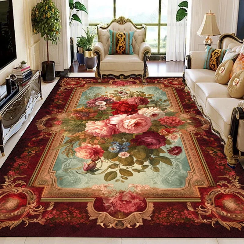 European Luxury Carpet for Living Room Decoration Home Bedroom Large Carpet Non-slip Coffee Tables Mat Washable Lounge Rug