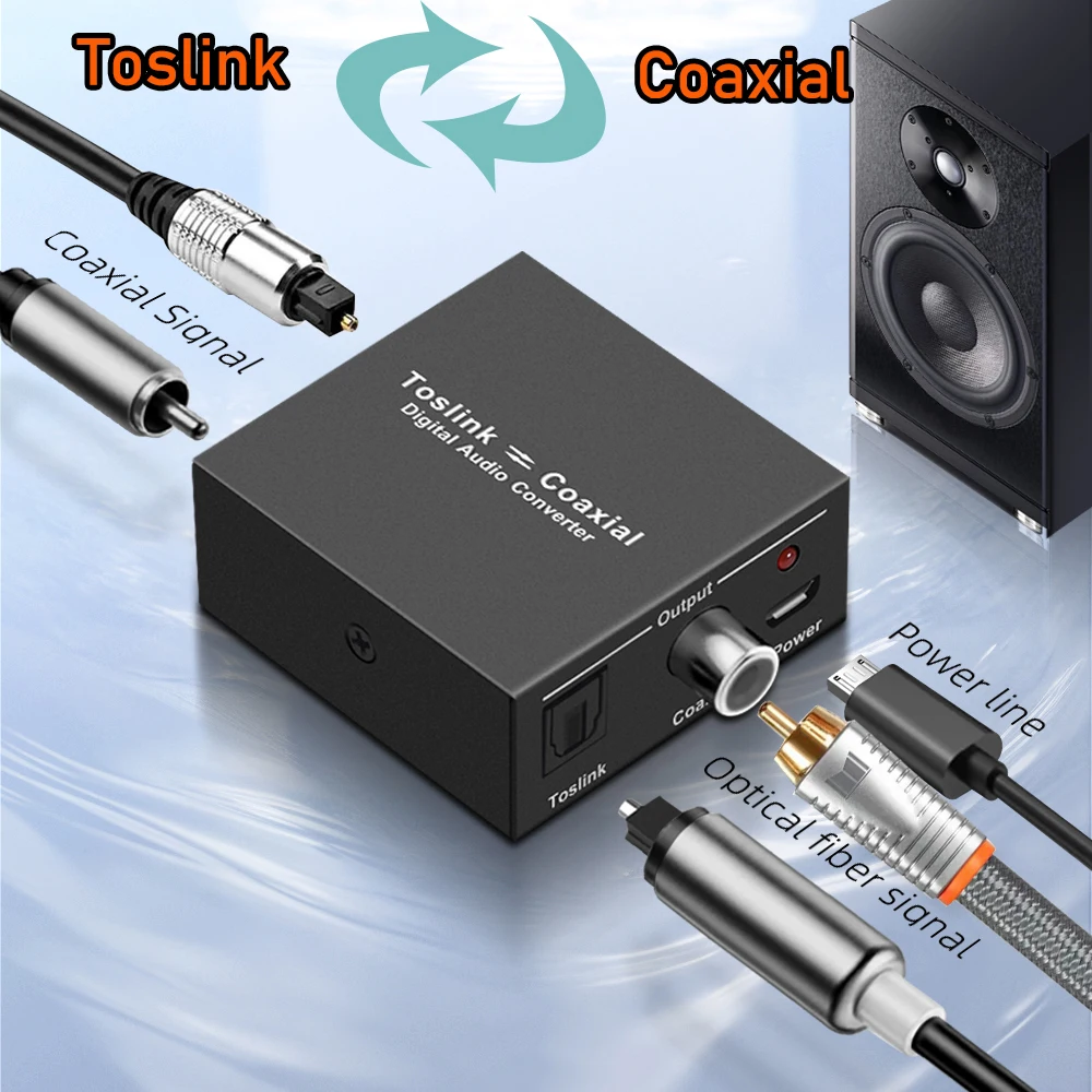 Convertitore audio digitale convertitore bidirezionale RCA digitale da coassiale a ottico toslink SPDIF ottico Toslink a coassiale