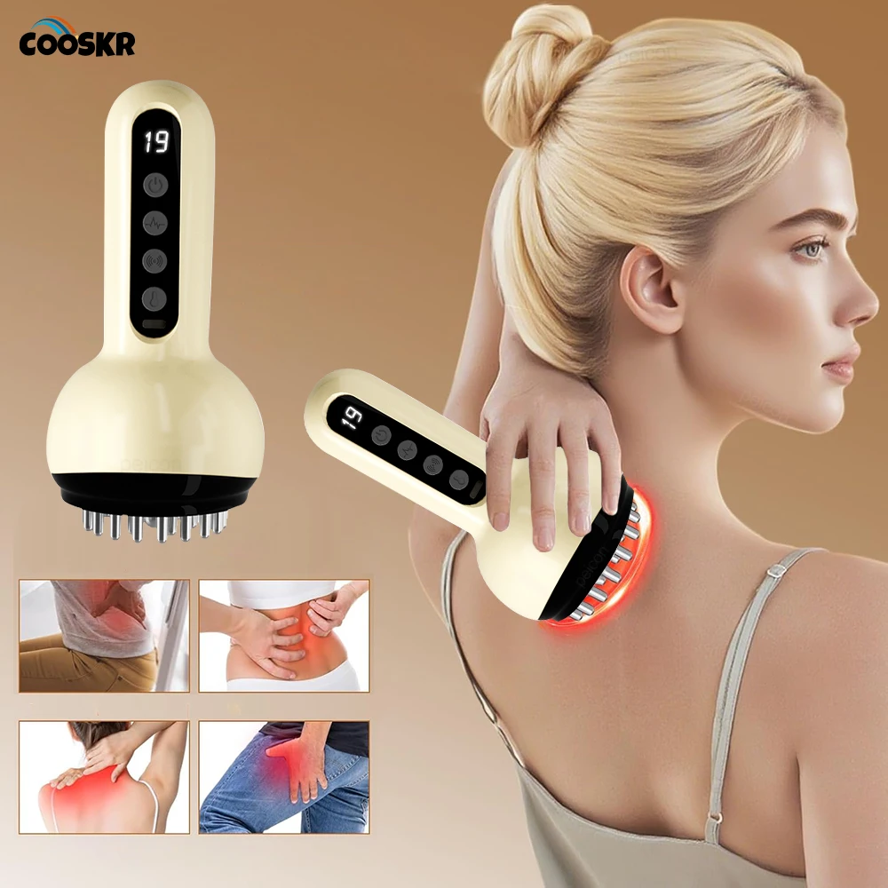 

Электрическая меридианная щетка-массажер для спины, шеи, плеч, массажное устройство, светодиодный красный свет, антицеллюлитный массажер для похудения, талии, тела