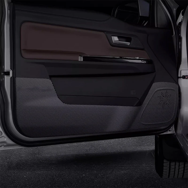 Car Door Anti Kick Pad Carbon Fiber Leather Texture Anti Dirt Protective Sticker Accessories For GWM Wingle 7 Steed 7 2018-2025