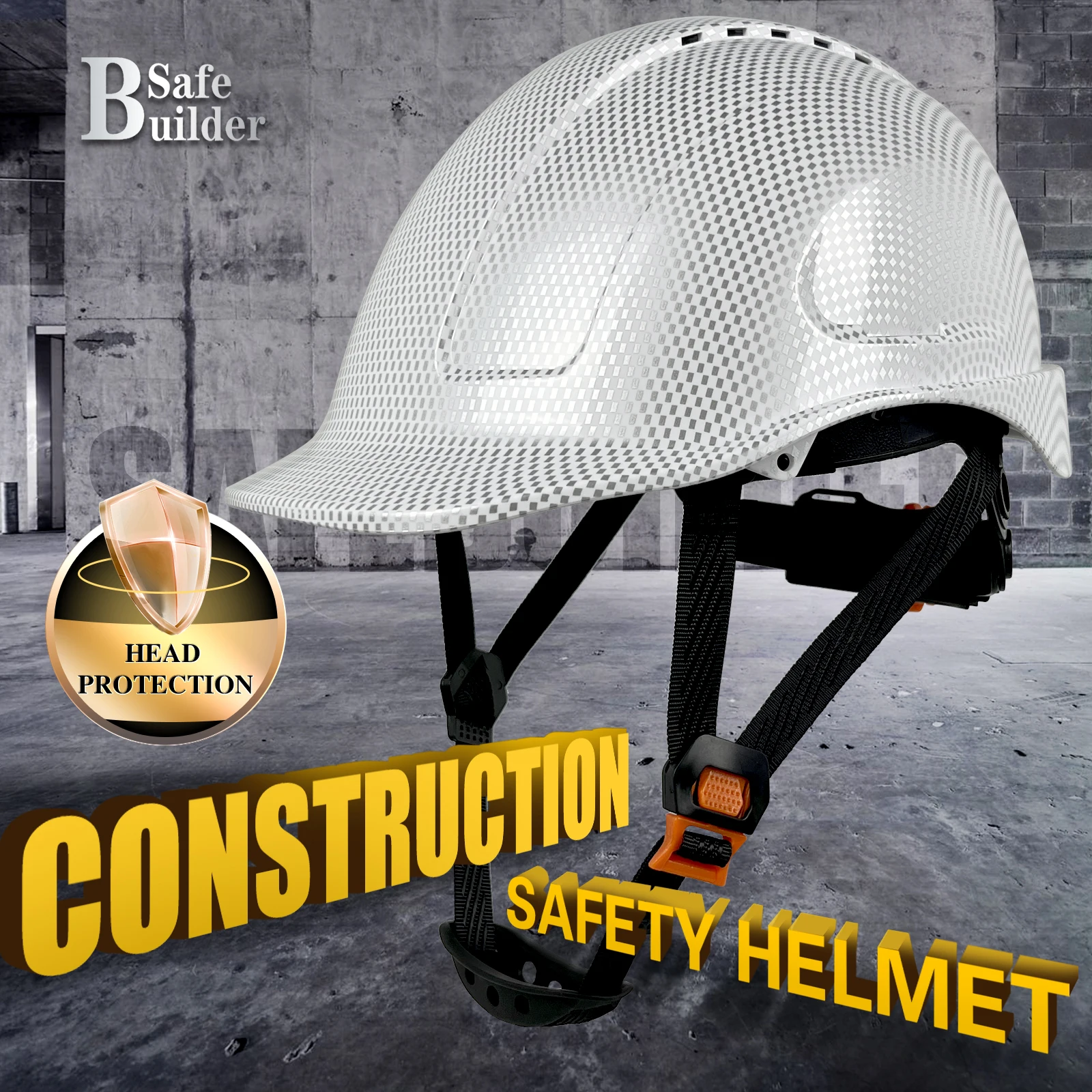 

CE Construction Safety Helmet ABS Hard Hat Adjustable Ventilation System Hardhats Industrial Work Head Protection