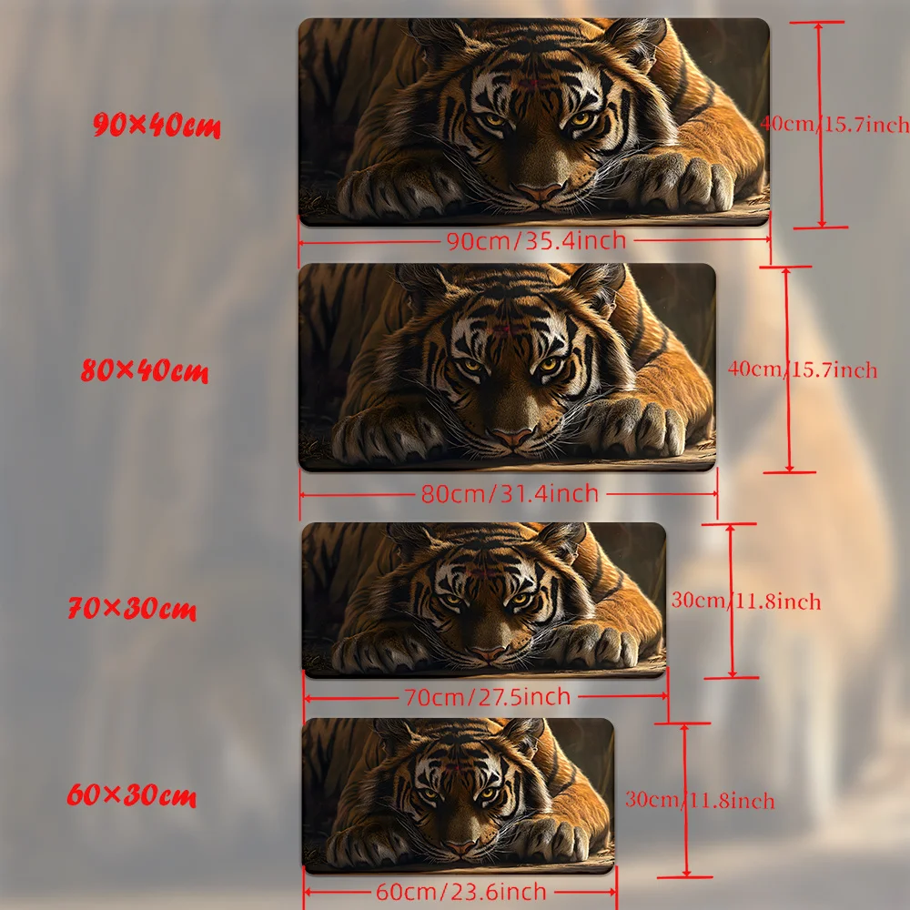 1pc Tiger Patterns HD Printed Pad for Desk, Multi Functional XXL Mousepad, Keyboard Gaming Mouse Mats, Office Computer PC