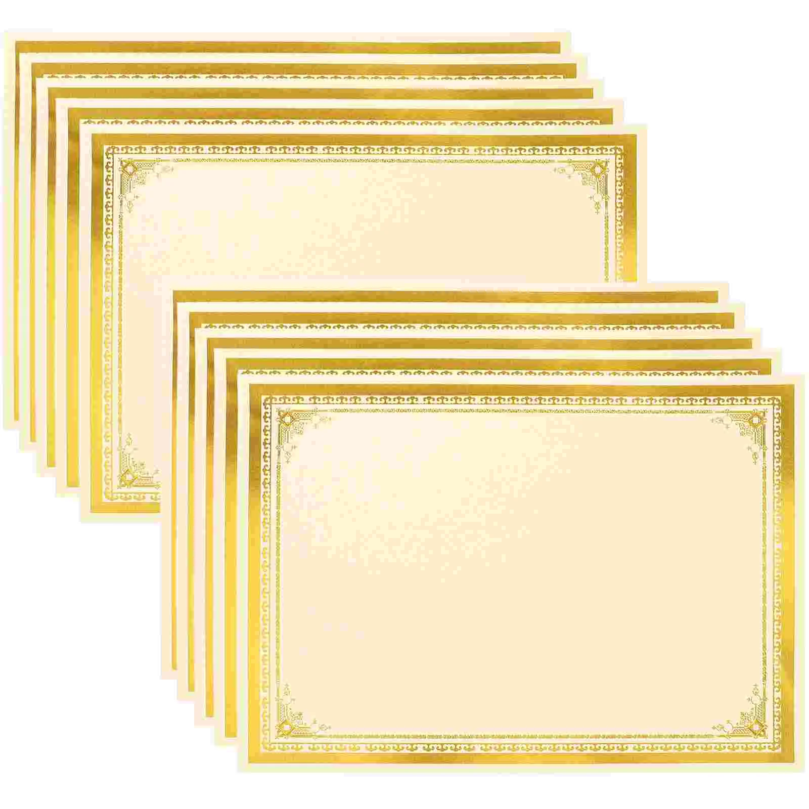 10 Sheets White Card High-end Blank Wordless Hot Stamping Certificate Inner Pages Paper Parchment