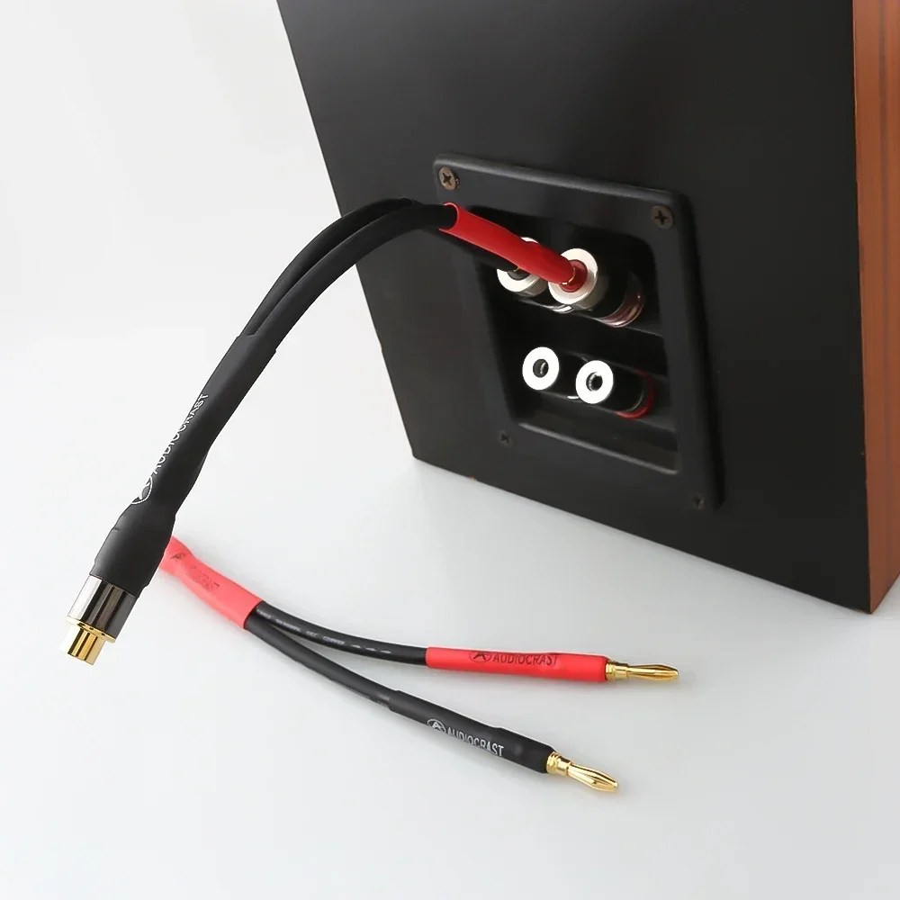 

High Quality 15cm HiFi Audio Cable Female RCA to 2 Banana Plug Cable Amplifier Speaker Adapter Cable Banana Speaker