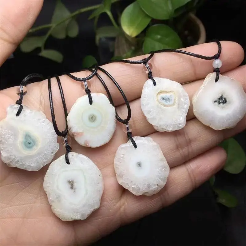 

2PCS Natural Agate Geode Pendant Fashion Elegance Healing Jewelry Birthday Crystal Gift Mature Charm Gift