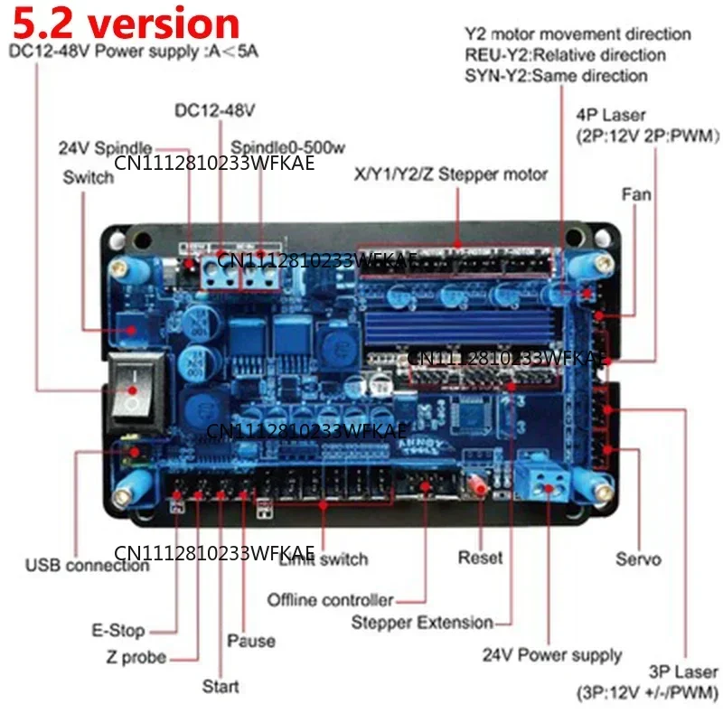 GRBL Controller Control Board 3Axis Stepper Motor Support Offline Double Y Axis USB Driver Board For CNC Laser Engraver