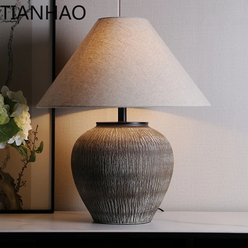 New Chinese-style bedroom bedside villa hotel tea room homestay design decorative lamps