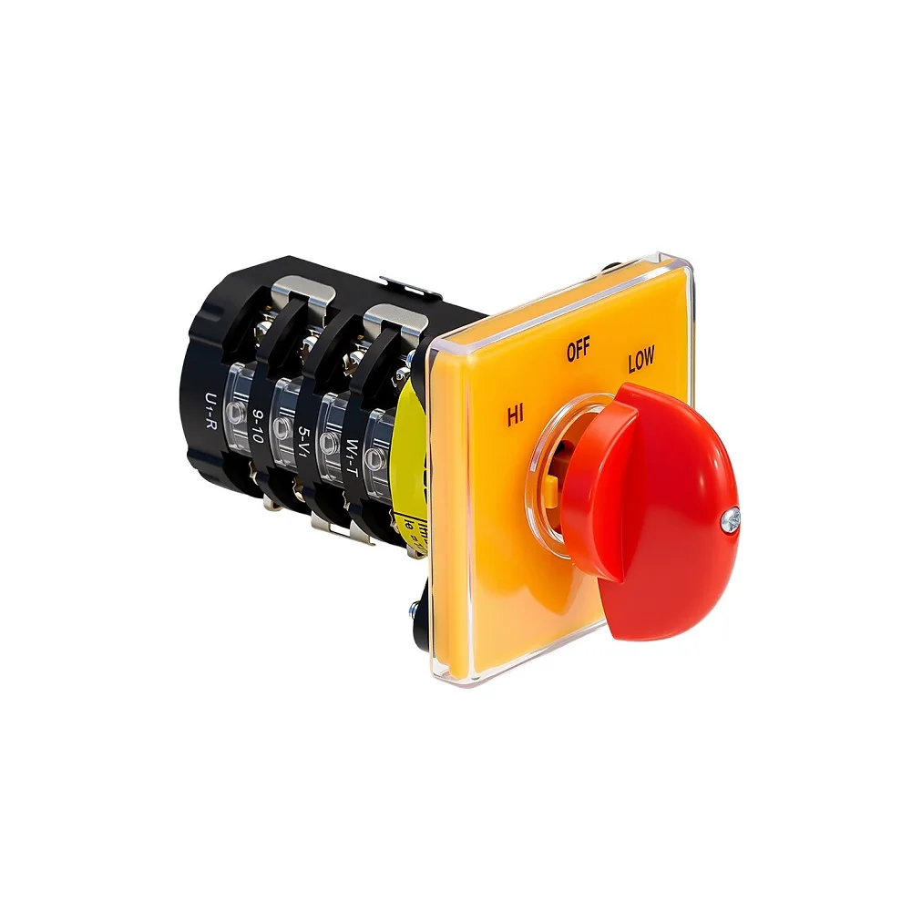 48x48 3P4S Rotary Switch SZW25 48D/4 for HI OFF LOW Velocity Control AC15 DC13 Use Category Flame Retardant Housing