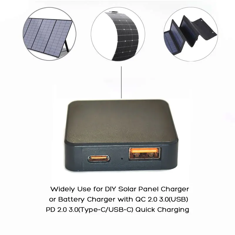 Type-C USB Solar Controller 5V 9V 12V QC PD 2.0 3.0 Quick Charge Voltage Stabilizer Inverter DIY Solar Charger Battery Charger.