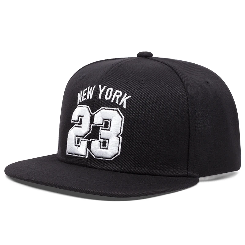 Cyfrowy 23. 3D haftowany modny kapelusz baseballowy sportowy kapelusz przeciwsłoneczny czapka typu snapback regulowany unisex słońce kowbojski