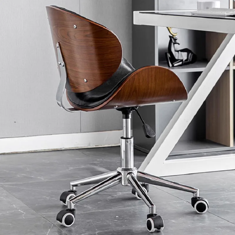 كرسي كمبيوتر من الخشب الصلب للأثاث، مسند ظهر مريح للمنزل، كراسي مكتب، غرفة الدراسة، مقعد دوار قابل للتعديل