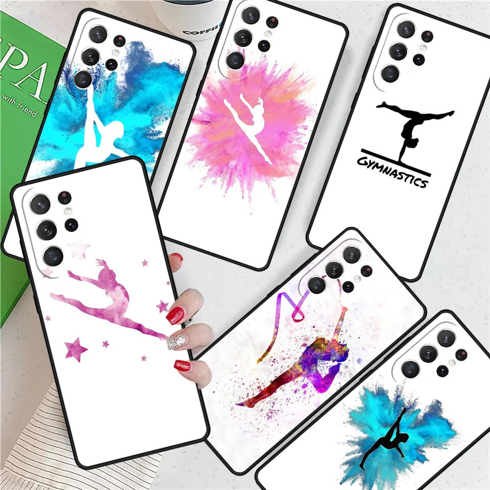 

Gymnast Silhouette For Samsung Galaxy S24 Ultra S21 S22 S8 S9 S10E Note 10 20 Plus FE S23 Phone case Cover Coque