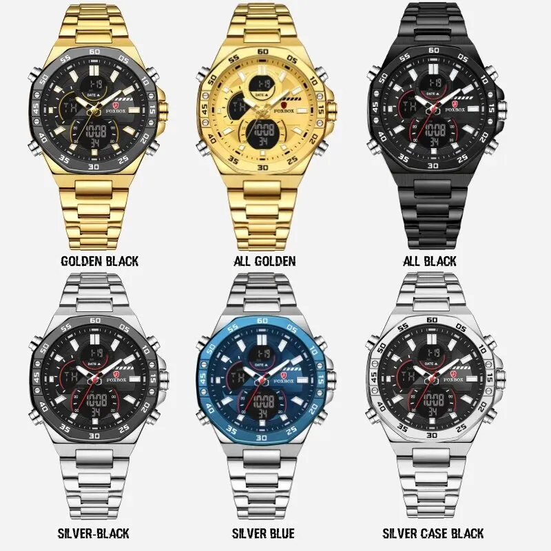 LIGE New Fashion Dual Display Watch For Men Casual Sports Military Chronograph Wristwatch Top Brand Luxury Waterproof Watches